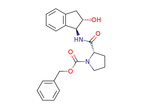 Molecular Structure of 910541-15-0 ((S)-2-((1S,2S)-2-Hydroxy-indan-1-ylcarbamoyl)-pyrrolidine-1-carboxylic acid benzyl ester)