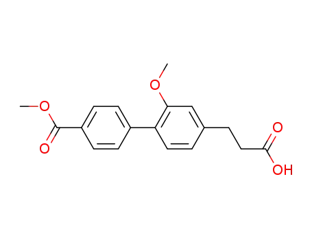 Molecular Structure of 406233-39-4 (3-(2-methoxy-4'-(methoxycarbonyl)biphenyl-4-yl)propanoic acid)