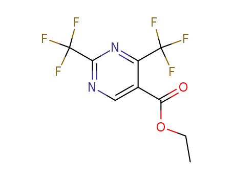 Molecular Structure of 188781-15-9 (ETHYL-2-TRIFLUOROMETHYL-4-TRIFLUOROMETHYL-5-PYRIMIDINE CARBOXYLATE)