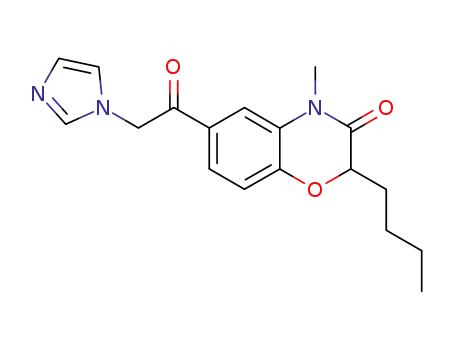Molecular Structure of 871946-70-2 (2-butyl-6-(1H-1-imidazolylacetyl)-4-methyl-3,4-dihydro-2H-1,4-benzoxazin-3-one)