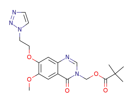 Molecular Structure of 220896-22-0 (6-methoxy-3-((pivaloyloxy)methyl)-7-(2-(1,2,3-triazol-1-yl)ethoxy)-3,4-dihydroquinazolin-4-one)