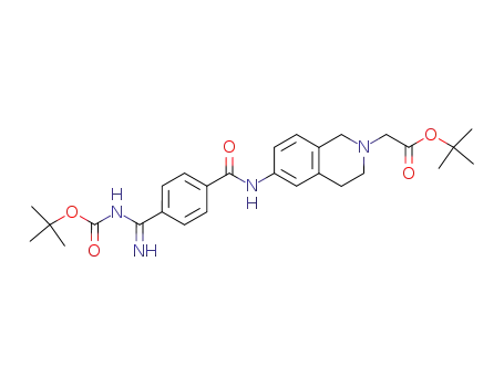 Molecular Structure of 164148-94-1 (6-[[4-[[[(1,1-dimethylethoxy)carbonyl]amino]iminomethyl]benzoyl]amino]-1,2,3,4-tetrahydroisoquinolineacetic acid 1,1-dimethylethyl ester)