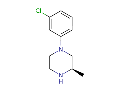 Molecular Structure of 161800-20-0 (Piperazine, 1-(3-chlorophenyl)-3-methyl-, (3R)-)