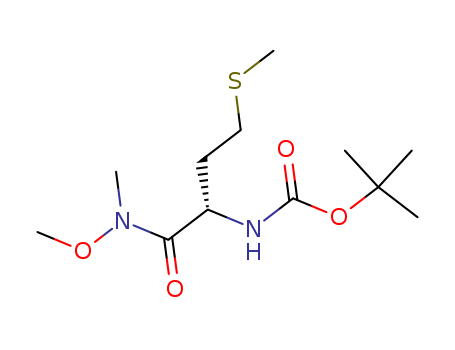 Molecular Structure of 104062-76-2 (Carbamic acid,
[1-[(methoxymethylamino)carbonyl]-3-(methylthio)propyl]-,
1,1-dimethylethyl ester, (S)-)