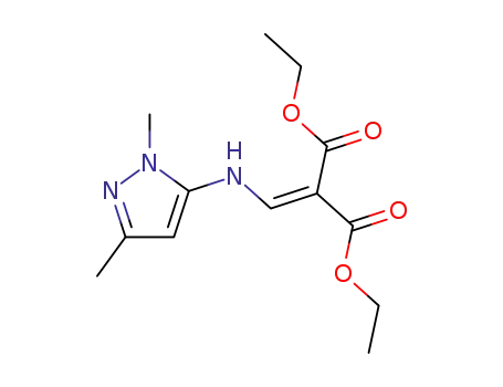 Molecular Structure of 20481-33-8 (DIETHYL 2-[[(1,3-DIMETHYL-1H-PYRAZOL-5-YL)AMINO]METHYLIDENE]MALONATE)