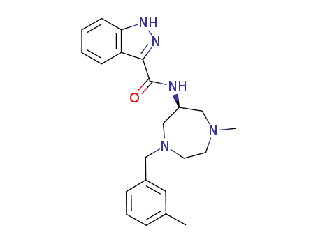 Molecular Structure of 151526-83-9 (1H-Indazole-3-carboxamide,
N-[hexahydro-1-methyl-4-[(3-methylphenyl)methyl]-1H-1,4-diazepin-6-yl]
-, (S)-)