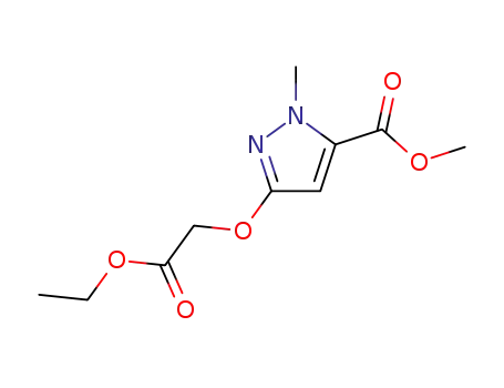 Molecular Structure of 58365-08-5 (1H-Pyrazole-5-carboxylic acid, 3-(2-ethoxy-2-oxoethoxy)-1-methyl-,
methyl ester)