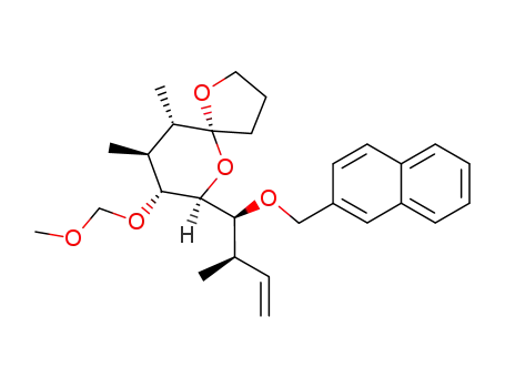 Molecular Structure of 685117-92-4 (1,6-Dioxaspiro[4.5]decane,
8-(methoxymethoxy)-9,10-dimethyl-7-[(1S,2R)-2-methyl-1-(2-naphthalen
ylmethoxy)-3-butenyl]-, (5R,7S,8R,9S,10S)-)