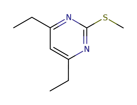 Molecular Structure of 61640-54-8 (Pyrimidine, 4,6-diethyl-2-(methylthio)-)