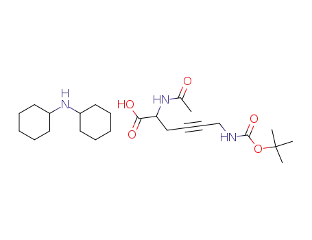 Molecular Structure of 90102-79-7 (DL-2-ACETAMIDO-6-(BOC-AMINO)-4-HEXYNOIC ACID DCHA)