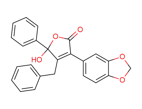 Molecular Structure of 7512-78-9 (3-(1,3-benzodioxol-5-yl)-4-benzyl-5-hydroxy-5-phenylfuran-2(5H)-one)