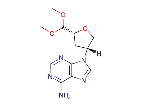 Molecular Structure of 127682-79-5 (9-<(5R-cis)-5-(dimethoxymethyl)tetrahydrofuran-3-yl>-9H-purin-6-ylamine)