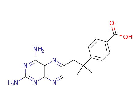 Molecular Structure of 80576-86-9 (Benzoic acid, 4-[2-(2,4-diamino-6-pteridinyl)-1,1-dimethylethyl]-)