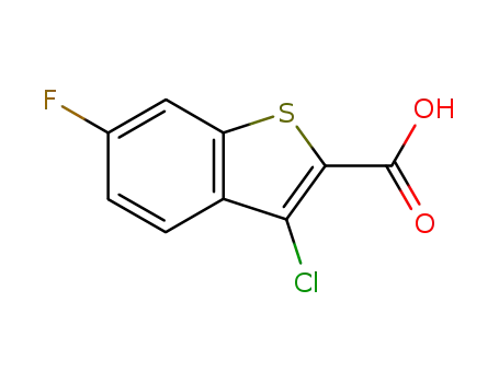 Molecular Structure of 34576-92-6 (3-CHLORO-6-FLUOROBENZO(B)THIOPHENE-2-CA&)