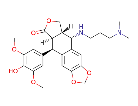 Molecular Structure of 152833-16-4 (4'-O-demethyl-4-((3''-(dimethylamino)propyl)amino)-4-desoxypodophyllotoxin)