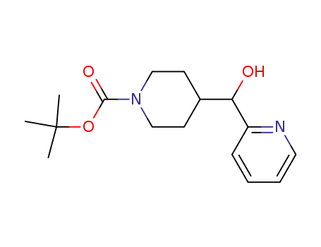 Molecular Structure of 333986-05-3 (tert-butyl 4-(hydroxy(pyridin-2-yl)methyl)piperidine-1-carboxylate)