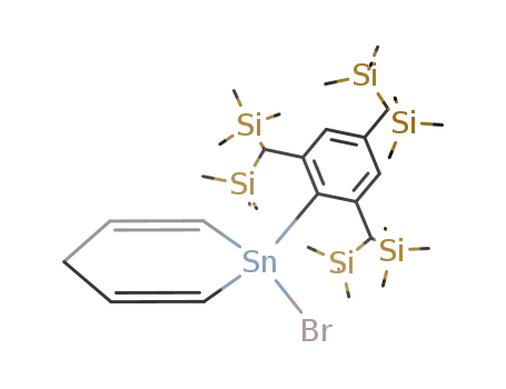 Molecular Structure of 1254037-01-8 (((Me<sub>3</sub>Si)2CH)3C<sub>6</sub>H<sub>2</sub>(Br)SnC<sub>5</sub>H<sub>6</sub>)