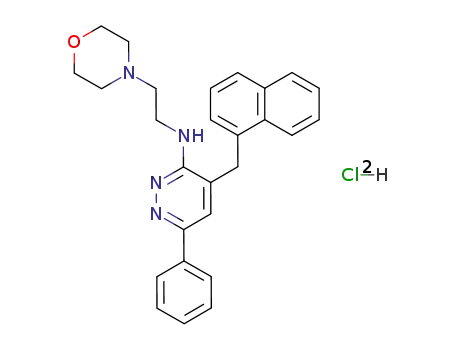Molecular Structure of 118269-84-4 (N-(2-morpholin-4-ylethyl)-4-(naphthalen-2-ylmethyl)-6-phenylpyridazin-3-amine dihydrochloride)