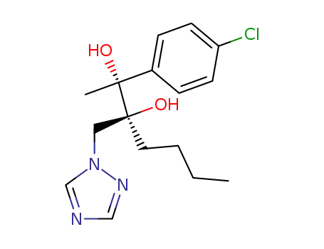 Molecular Structure of 107680-26-2 ((2S,3R)-2-(4-chlorophenyl)-3-(1H-1,2,4-triazol-1-ylmethyl)heptane-2,3-diol)