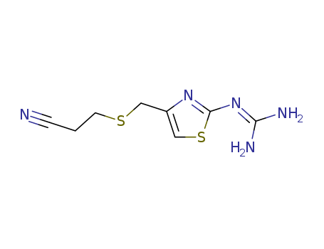 3-(2-Guanidino-thiazol-4-yl-methylthio)-propionitrile