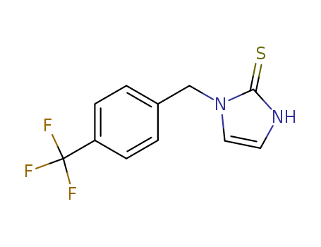 Molecular Structure of 105763-99-3 (2H-Imidazole-2-thione, 1,3-dihydro-1-[[4-(trifluoromethyl)phenyl]methyl]-)
