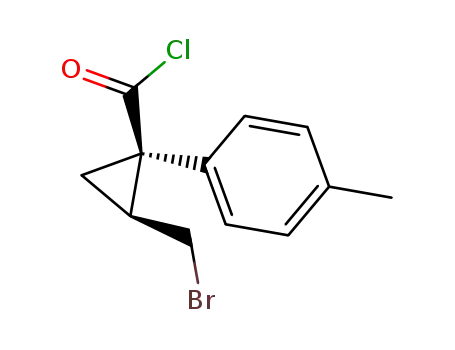 Molecular Structure of 105310-71-2 (Cyclopropanecarbonyl chloride, 2-(bromomethyl)-1-(4-methylphenyl)-,
cis-)