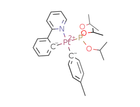 Molecular Structure of 1338533-15-5 ([Pt(p-MeC<sub>6</sub>H<sub>4</sub>)(2-phenylpyridyl(-1H))(P(O(i-Pr))3)])