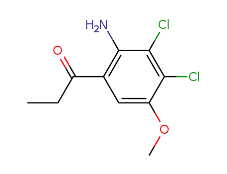 Molecular Structure of 113730-35-1 (1-Propanone, 1-(2-amino-3,4-dichloro-5-methoxyphenyl)-)