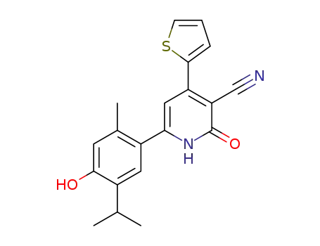 1,2-dihydro-6-(4-hydroxy-5-isopropyl-2-methylphenyl)-2-oxo-4-(thiophen-2-yl)pyridine-3-carbonitrile