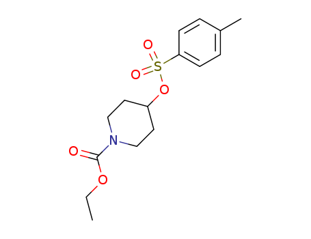 Molecular Structure of 137075-27-5 (1-Piperidinecarboxylic acid, 4-[[(4-methylphenyl)sulfonyl]oxy]-, ethyl
ester)