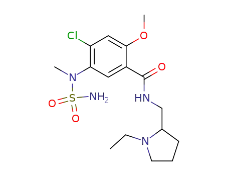 Molecular Structure of 90763-45-4 (Benzamide, 5-((aminosulfonyl)methylamino)-4-chloro-N-((1-ethyl-2-pyrrolidinyl)methyl)-2-methoxy-)