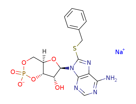Adenosine,8-[(phenylmethyl)thio]-, cyclic 3',5'-(hydrogen phosphate), monosodium salt(9CI)                                                                                                              