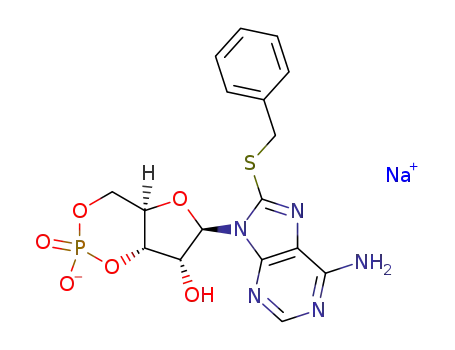 Molecular Structure of 50655-17-9 (8-BENZYLTHIOADENOSINE-3',5'-CYCLIC MONOPHOSPHATE SODIUM SALT)