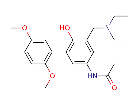 Molecular Structure of 101712-53-2 (N-(5-Diethylaminomethyl-6-hydroxy-2',5'-dimethoxy-biphenyl-3-yl)-acetamide)
