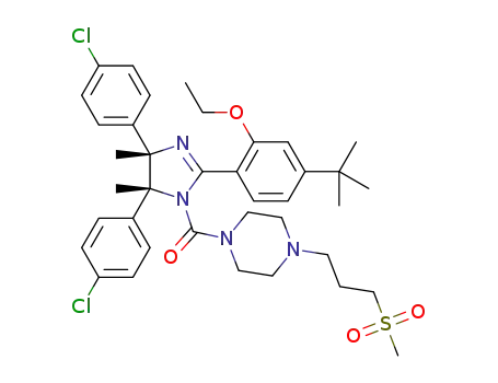 Molecular Structure of 939981-39-2 ([(4R,5S)-4,5-Bis(4-chlorophenyl)-2-[4-(1,1-dimethylethyl)-2-ethoxyphenyl]-4,5-dihydro-4,5-dimethyl-1H-imidazol-1-yl][4-[3-(methylsulfonyl)propyl]-1-piperazinyl]methanone)
