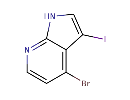 Molecular Structure of 1000340-34-0 (4-BROMO-3-IODO-1H-PYRROLO[2,3-B]PYRIDINE)