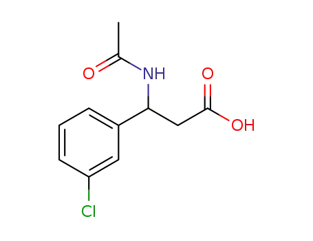 Molecular Structure of 886363-77-5 (N-ACETYL-2-(3-CHLOROPHENYL)-DL-BETA-ALANINE)