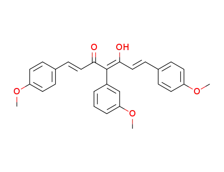 Molecular Structure of 1430883-93-4 ((1E,4Z,6E)-5-hydroxy-4-(3-methoxyphenyl)-1,7-bis(4-methoxyphenyl)hepta-1,4,6-trien-3-one)