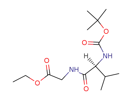 Molecular Structure of 4526-92-5 (Glycine, N-[N-[(1,1-dimethylethoxy)carbonyl]-L-valyl]-, ethyl ester)