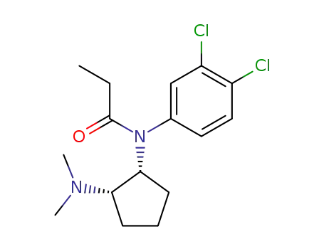 Molecular Structure of 67450-44-6 (Propanamide,
N-(3,4-dichlorophenyl)-N-[2-(dimethylamino)cyclopentyl]-, trans-)