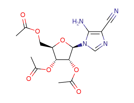 Molecular Structure of 23192-63-4 (5-Amino-1-(2’,3’,5’-tri-O-acetyl--D-ribofuranosyl)-imidazole-4-carbonitrile)