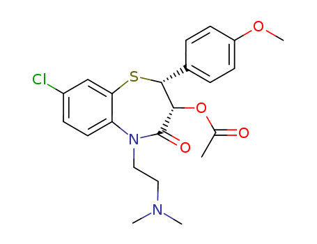1,5-Benzothiazepin-4(5H)-one,3-(acetyloxy)-8-chloro-5-[2-(dimethylamino)ethyl]-2,3-dihydro-2-(4-methoxyphenyl)-