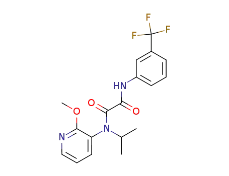 Molecular Structure of 112777-42-1 (Ethanediamide,
N-(2-methoxy-3-pyridinyl)-N-(1-methylethyl)-N'-[3-(trifluoromethyl)phenyl]
-)