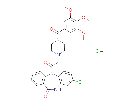 8-Chlor-5,10-dihydro-5-<<4-(3,4,5-trimethoxybenzoy)-1-piperazinyl>acetyl>-11H-dibenzo<b,e><1,4>diazepin-11-on-hydrochlorid