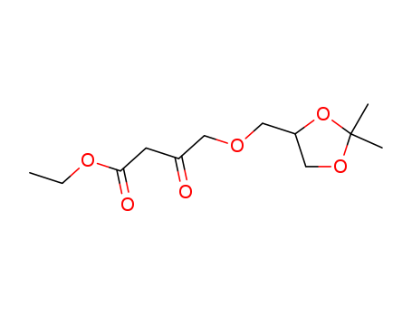 Molecular Structure of 110464-45-4 (Butanoic acid, 4-[(2,2-dimethyl-1,3-dioxolan-4-yl)methoxy]-3-oxo-, ethyl
ester)