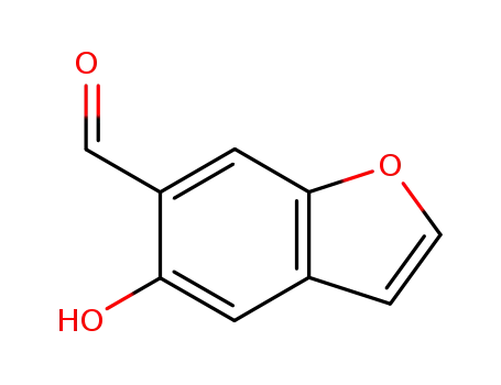 Molecular Structure of 63376-65-8 (6-Benzofurancarboxaldehyde,  5-hydroxy-)
