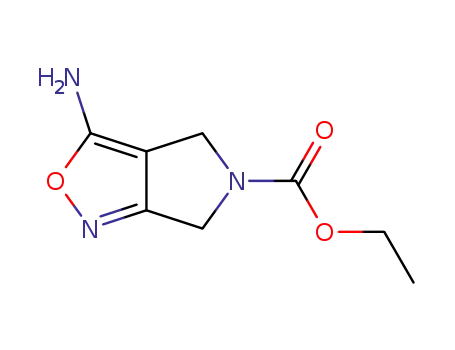 Molecular Structure of 14299-23-1 (4H-Pyrrolo[3,4-c]isoxazole-5(6H)-carboxylicacid, 3-amino-, ethyl ester)