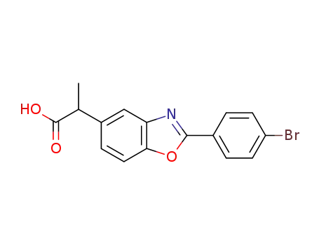 Molecular Structure of 90103-58-5 (5-Benzoxazoleacetic acid, 2-(4-bromophenyl)-a-methyl-)