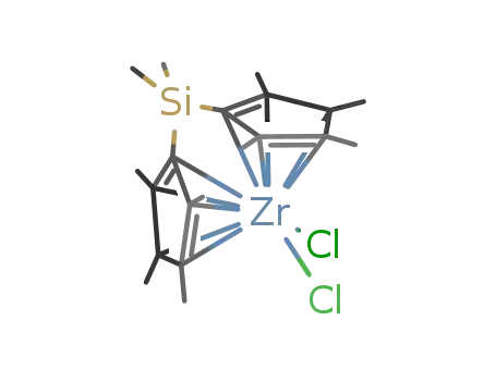 Molecular Structure of 100516-64-1 (Dimethylsilylbis(tetramethylcyclopentadienyl)zirconium dichloride)