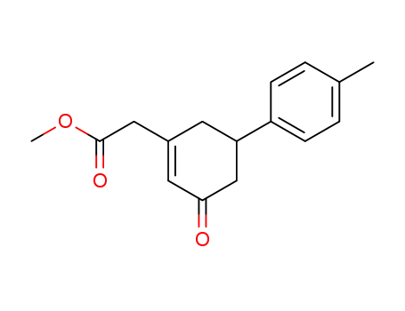 Molecular Structure of 61888-46-8 (1-Cyclohexene-1-acetic acid, 5-(4-methylphenyl)-3-oxo-, methyl ester)